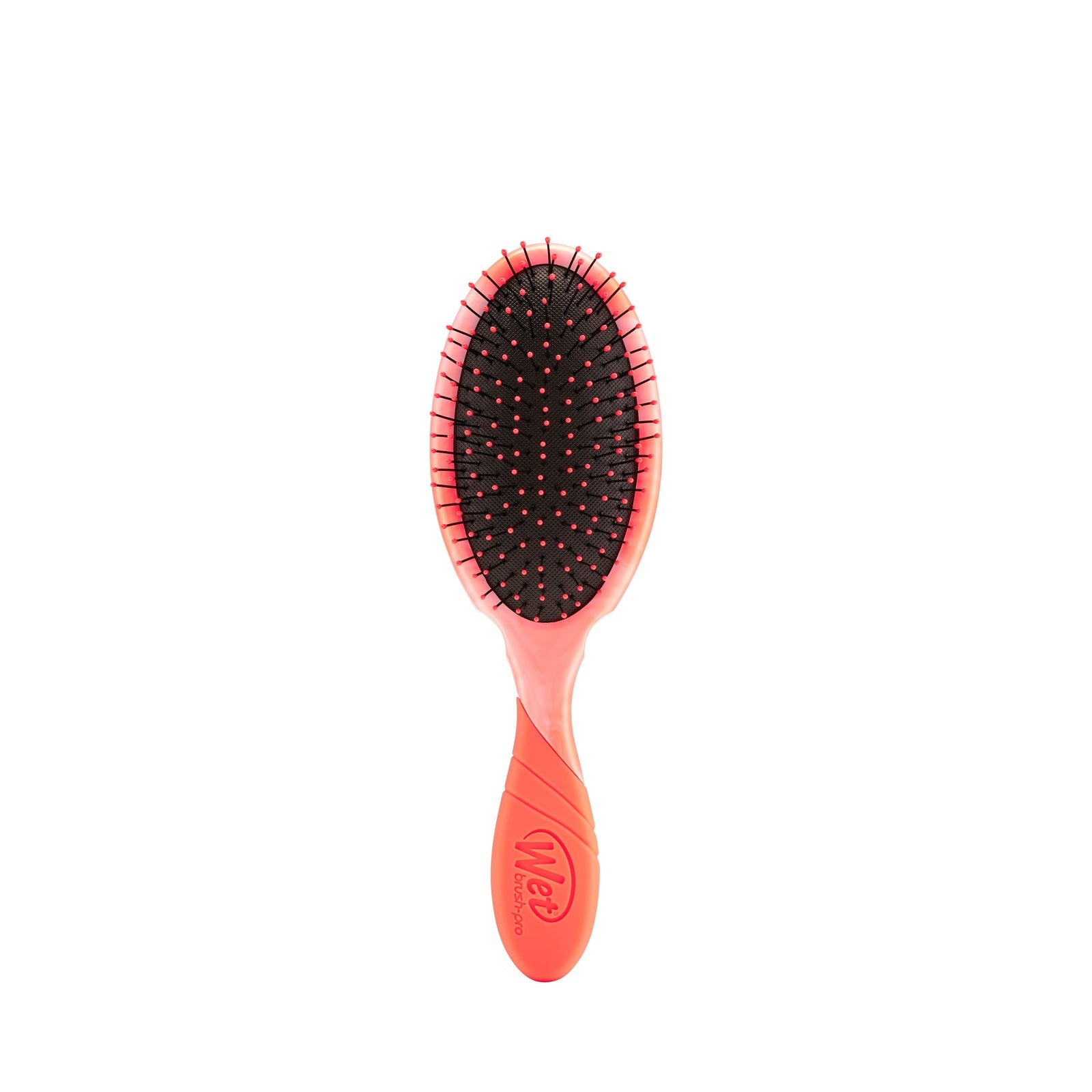 Wet Brush Color Shock Pro hairbrush with coral handle and flexible bristles for gentle detangling