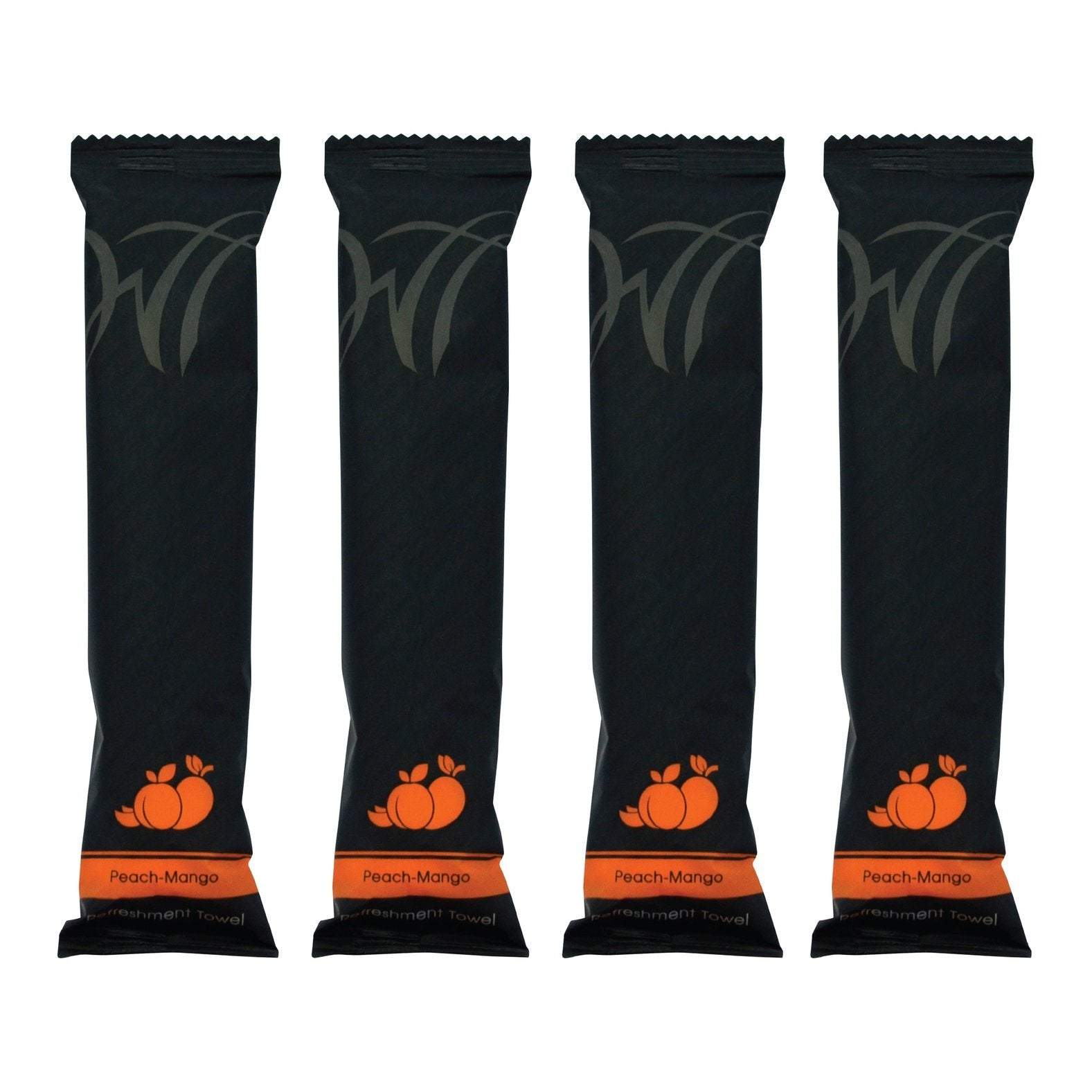 Cotton refreshment towels with Peach-Mango scent in convenient packaging for a refreshing experience