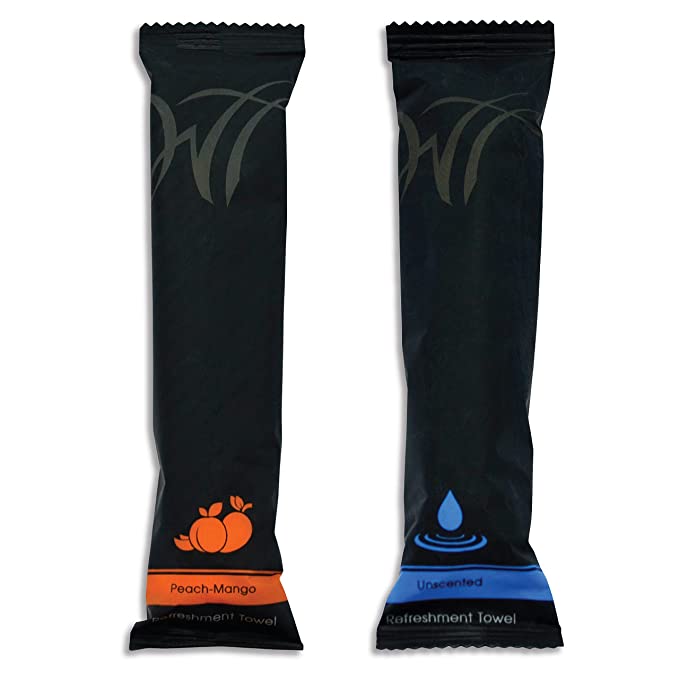 White Towel Services Cotton Refreshment Towels in Peach-Mango and Unscented Variants for a Refreshing Experience