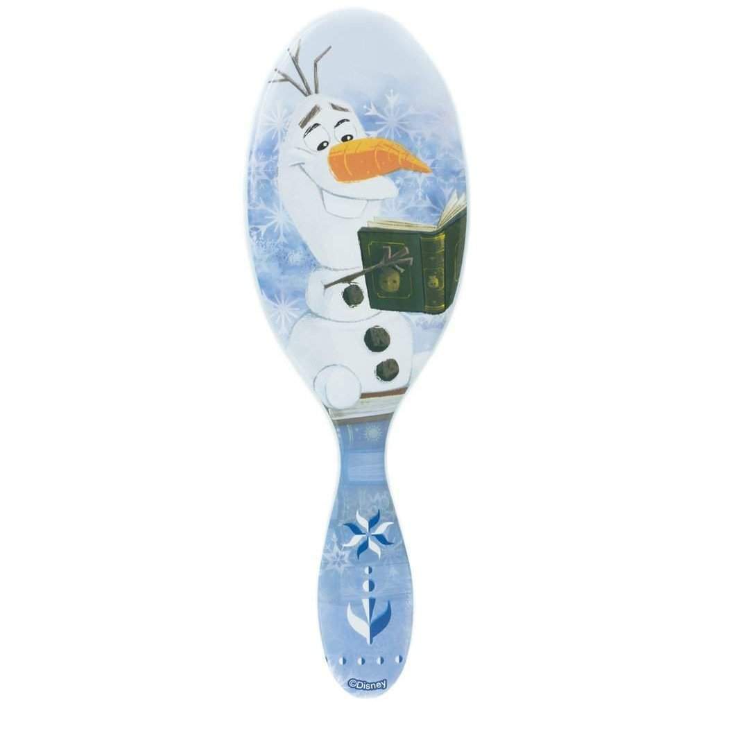 Disney Frozen detangler brush featuring Olaf with a book, ideal for gentle hair detangling