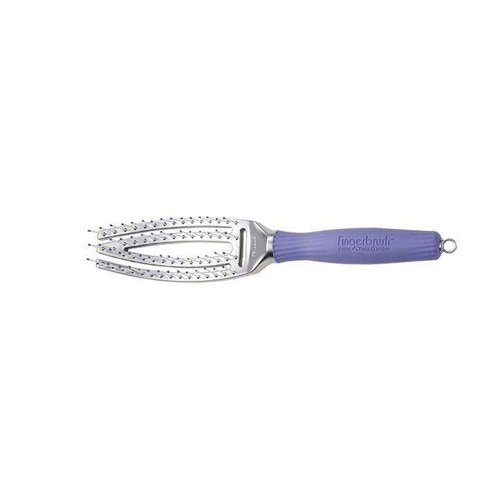Olivia Garden fingerbrush hair set deal with vented flexible hairbrush and purple handle