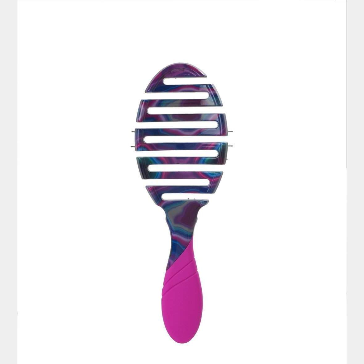 Wet Brush Flex Dry Brush for Hair with purple and blue marbled head and pink ergonomic handle