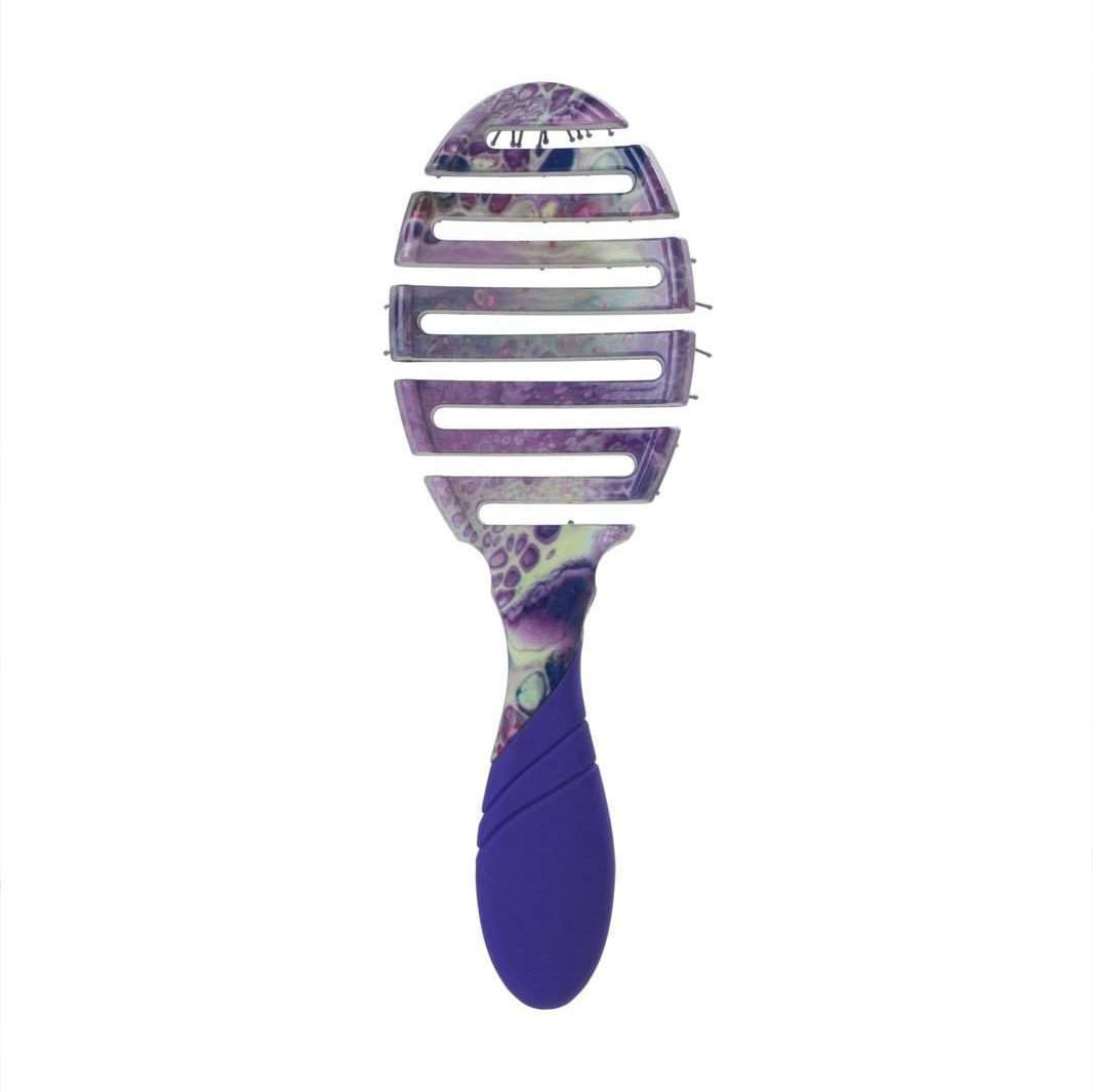 Wet Brush Flex Dry Brush for Hair with purple marbled design and ventilated flexible head