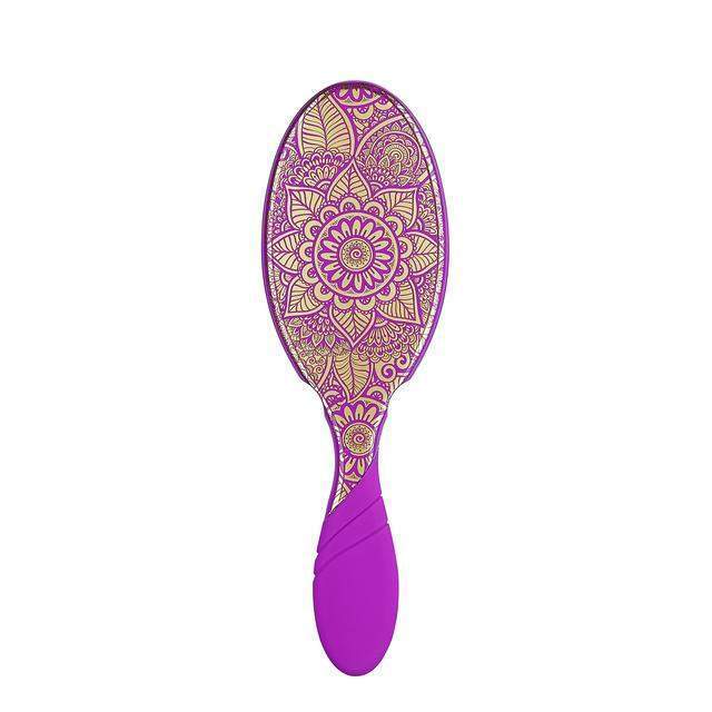 Wet Brush Heavenly Henna hair brush with purple handle and intricate henna floral design