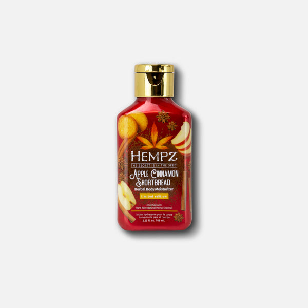 Hempz travel size moisturizer in Apple Cinnamon Shortbread scent for smooth skin hydration
