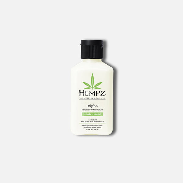 Hempz travel size moisturizer in a sleek bottle for on-the-go hydration