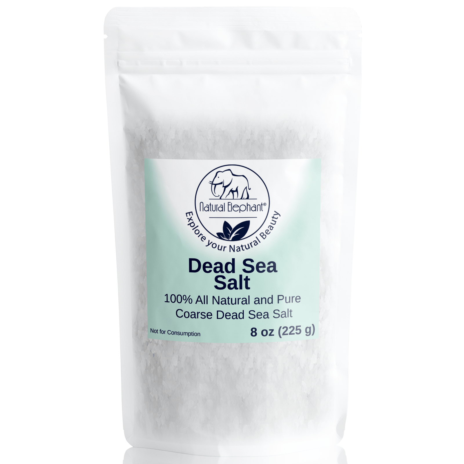 Natural Elephant 100% Pure Coarse Dead Sea Salt for Body in 8 oz resealable bag