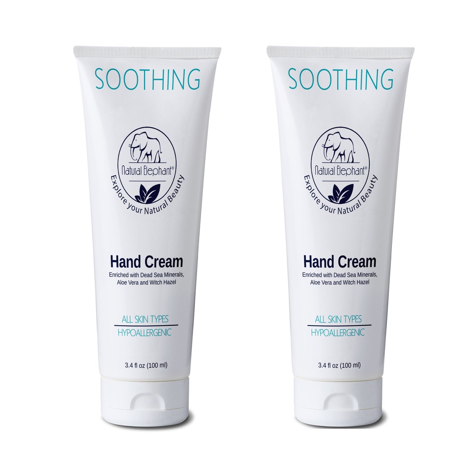 Natural Elephant Soothing Hand Cream enriched with Dead Sea minerals for soft, hydrated hands