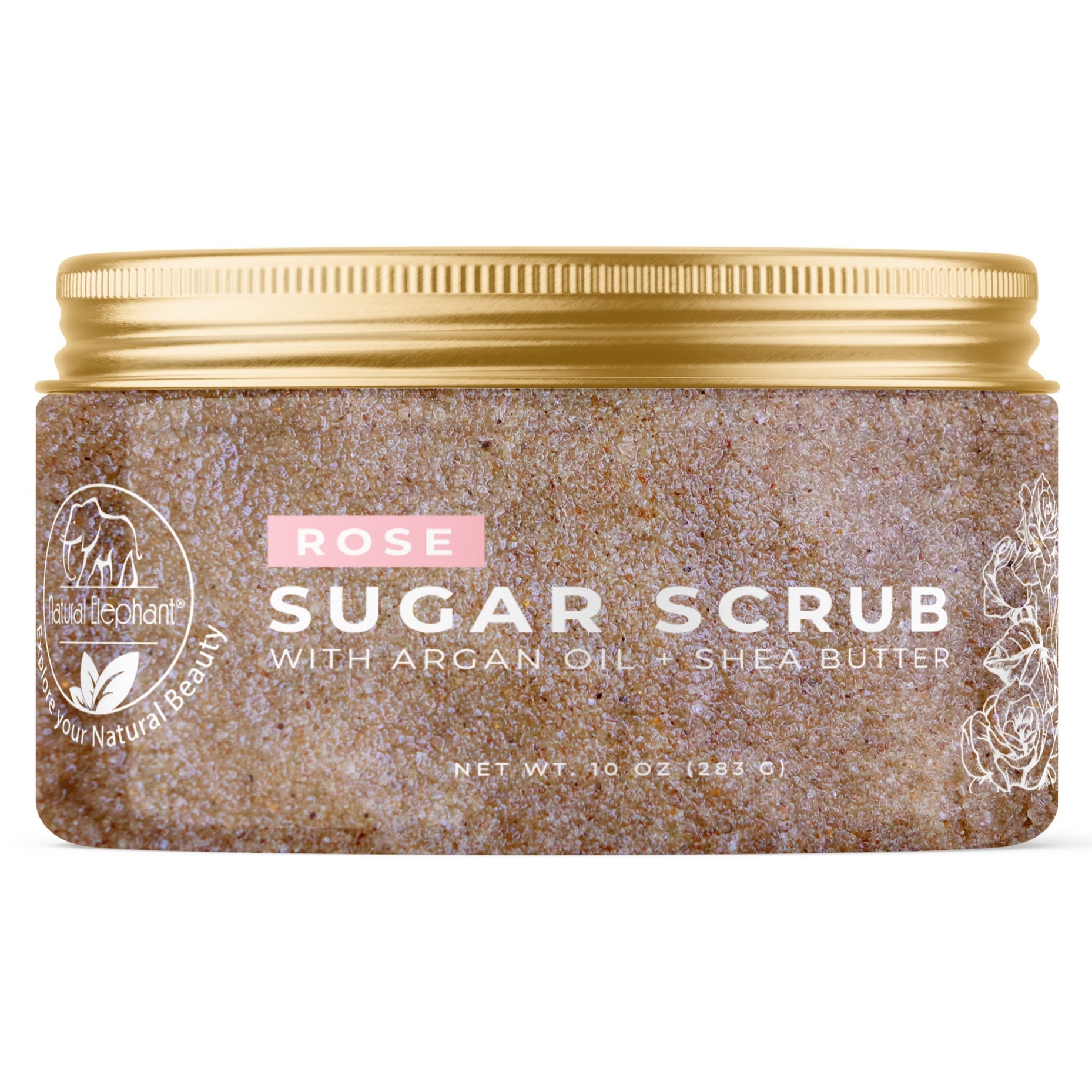 Natural Elephant Rose Sugar Scrub with Argan Oil and Shea Butter for Smooth Skin