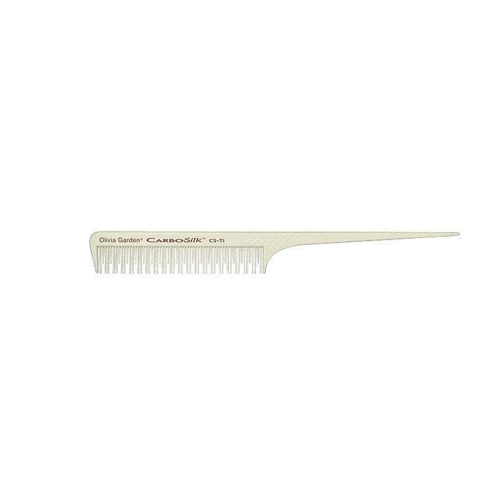 Olivia Garden Carbosilk comb with fine teeth and long tail for precise hair sectioning and styling
