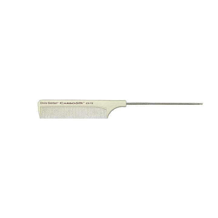 Olivia Garden Carbosilk comb with fine teeth and long metal tail for precise sectioning