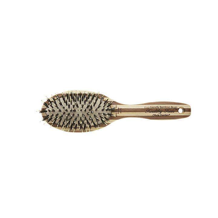 Olivia Garden paddle brush with eco-friendly bamboo handle and mixed bristles for gentle detangling