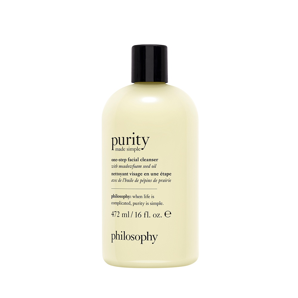 Philosophy purity one-step paraben free face cleanser with meadowfoam seed oil in 16 oz bottle
