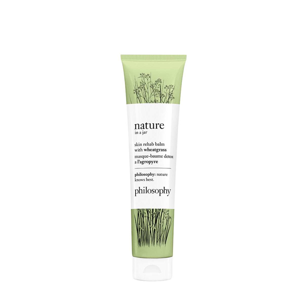 Philosophy Nature in a Jar skin rehab balm with wheatgrass in a green tube