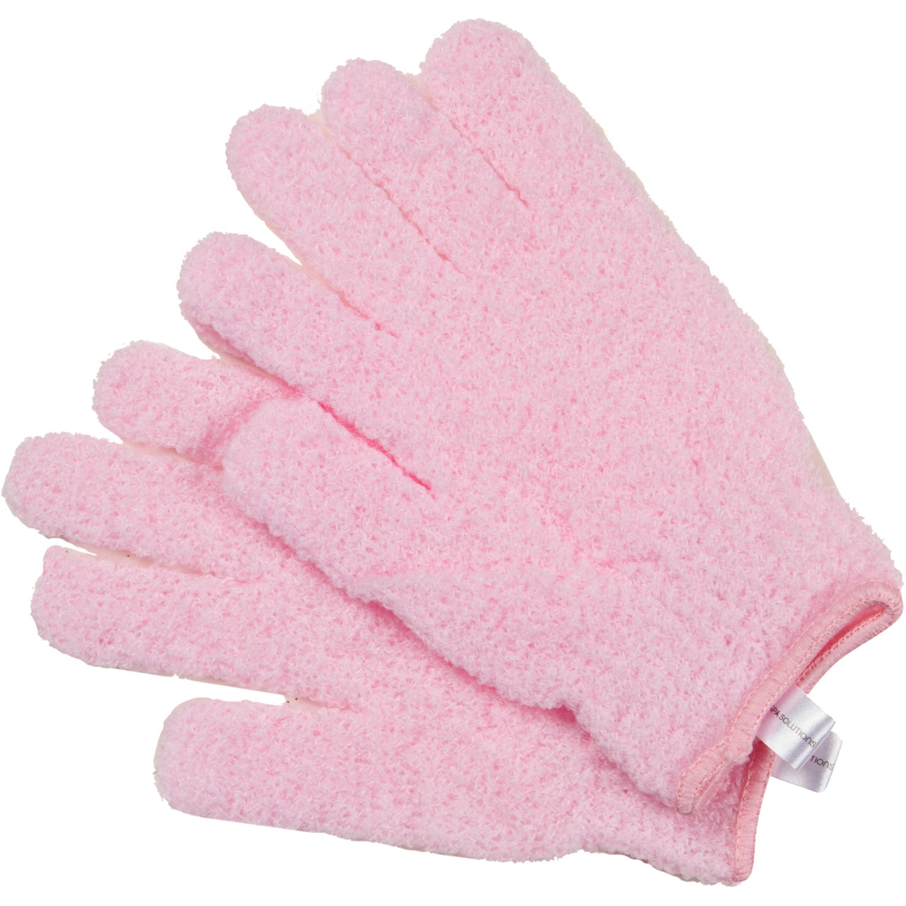 Cala pink exfoliating bath gloves with soft textured fabric for gentle skin exfoliation