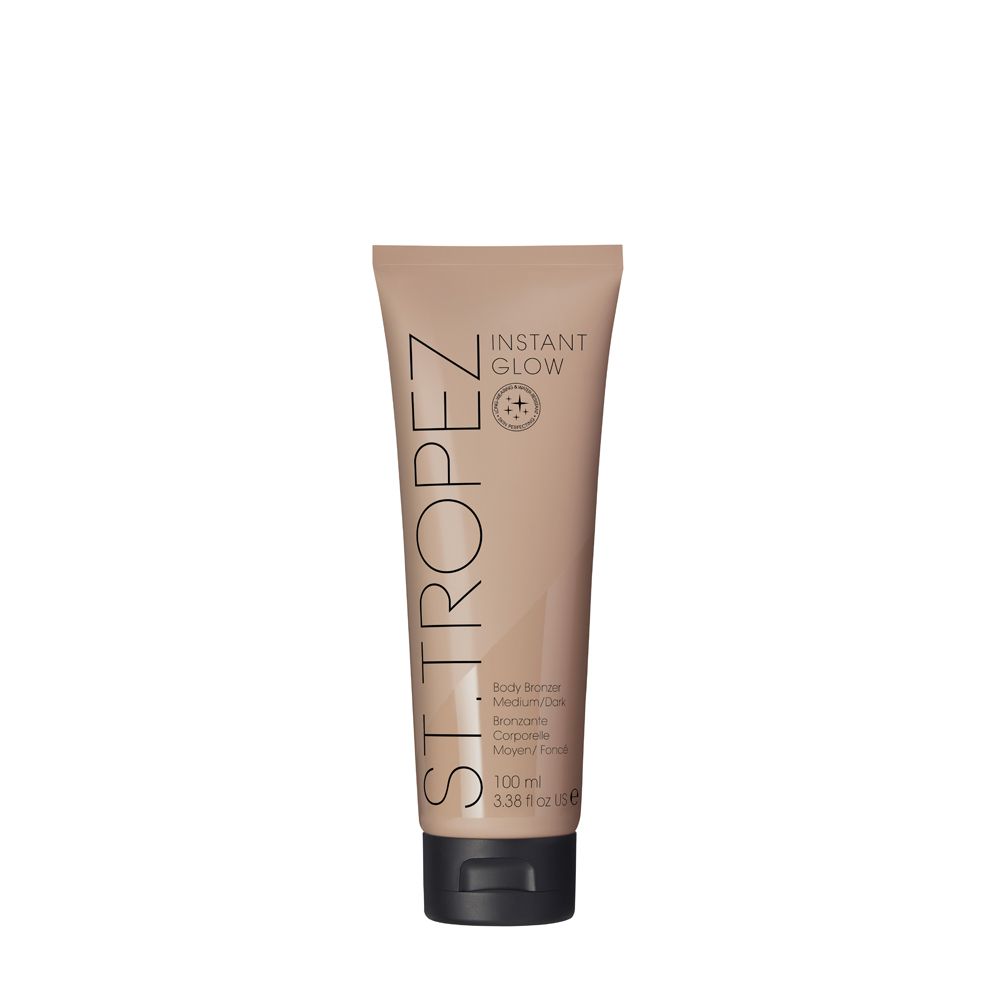 St Tropez glow bronzer Instant Glow body bronzing mousse in beige tube with black cap