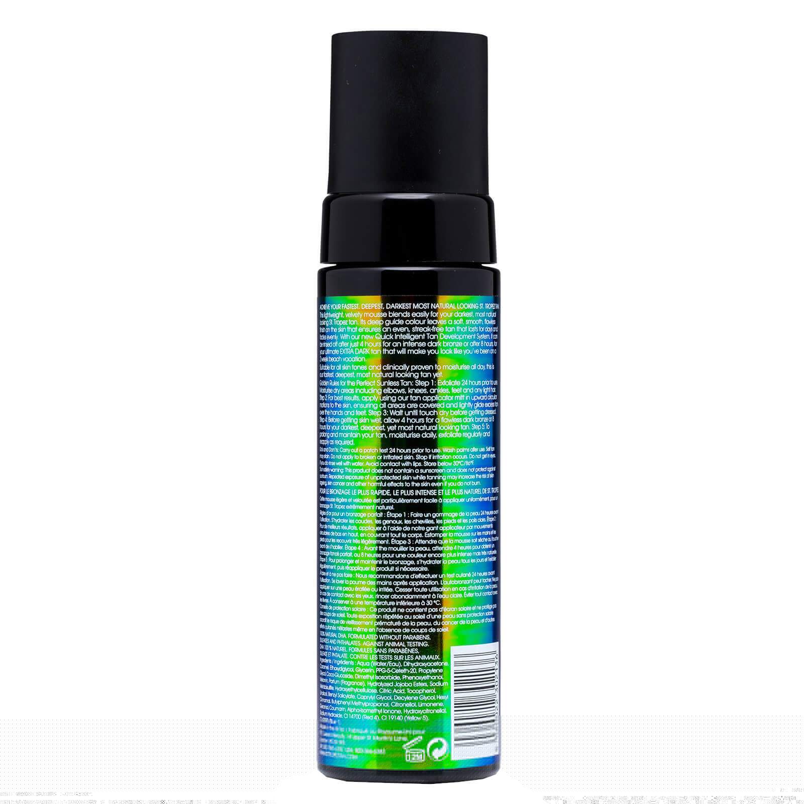 St. Tropez extra dark bronzing mousse in black bottle with detailed label text