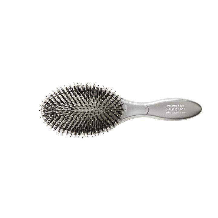 Olivia Garden ceramic ion hairbrush with oval shape and black bristles for smooth styling
