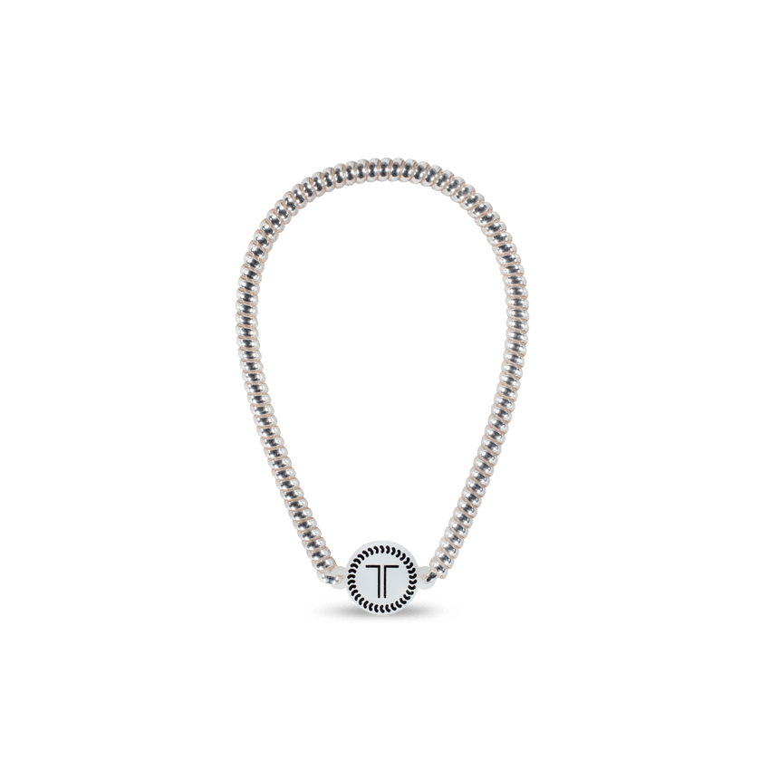 Teleties headband in silver with a stylish design for comfortable hair styling