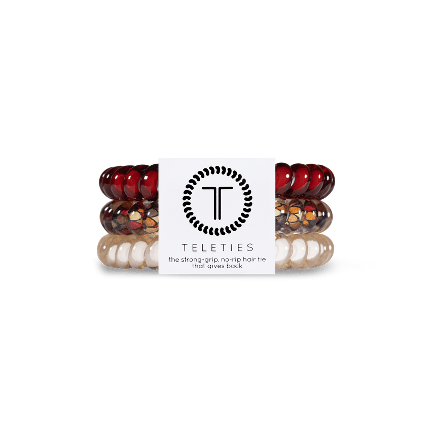 Teleties small hair ties in assorted colors with strong grip and no-rip design