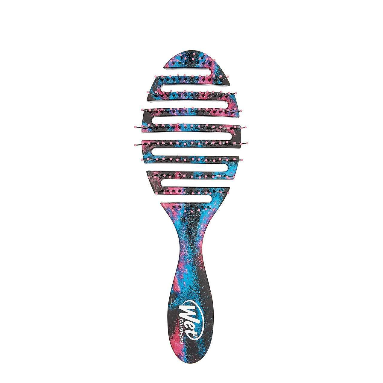 Wet Brush flex dry hair brush with colorful blue and pink design and vented slots for fast drying