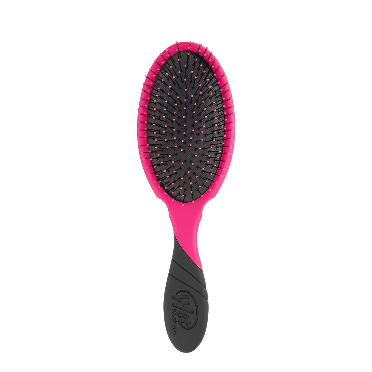 Wet Brush Pro Detangler hairbrush with pink head and black ergonomic handle for gentle detangling