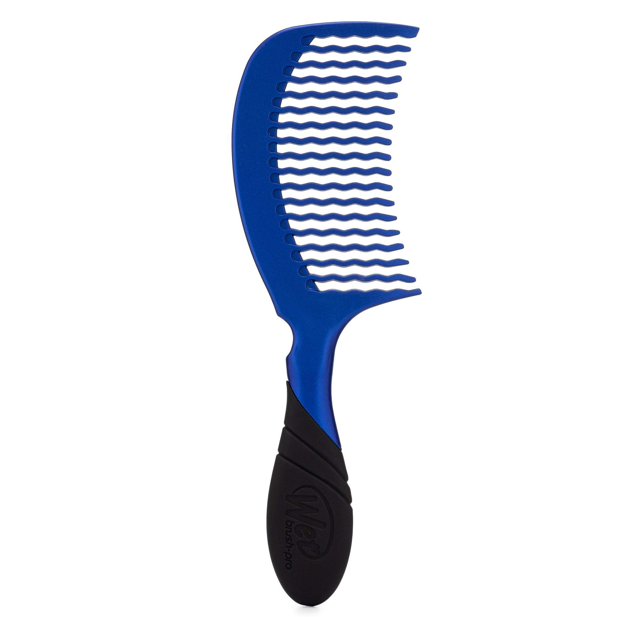 Blue Wet Brush Pro detangling comb with ergonomic handle for easy styling and knot removal