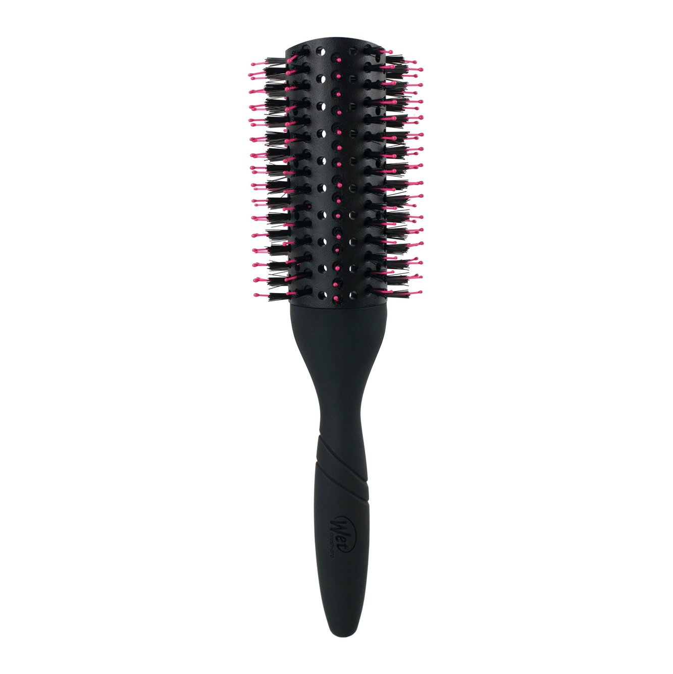 Wet Brush Pro fast dry brush black round hairbrush with pink-tipped bristles for styling hair