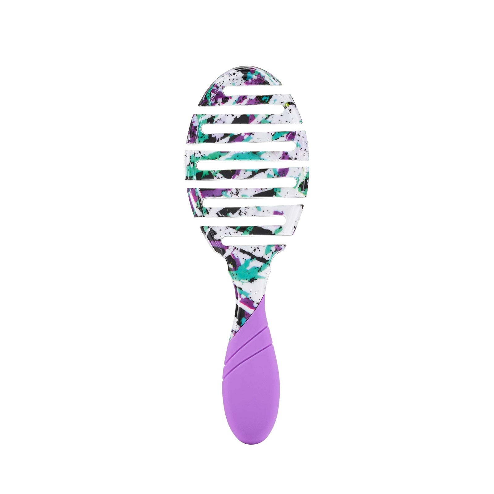 Wet Brush Street Art hairbrush with purple handle and multicolor splatter design for gentle detangling