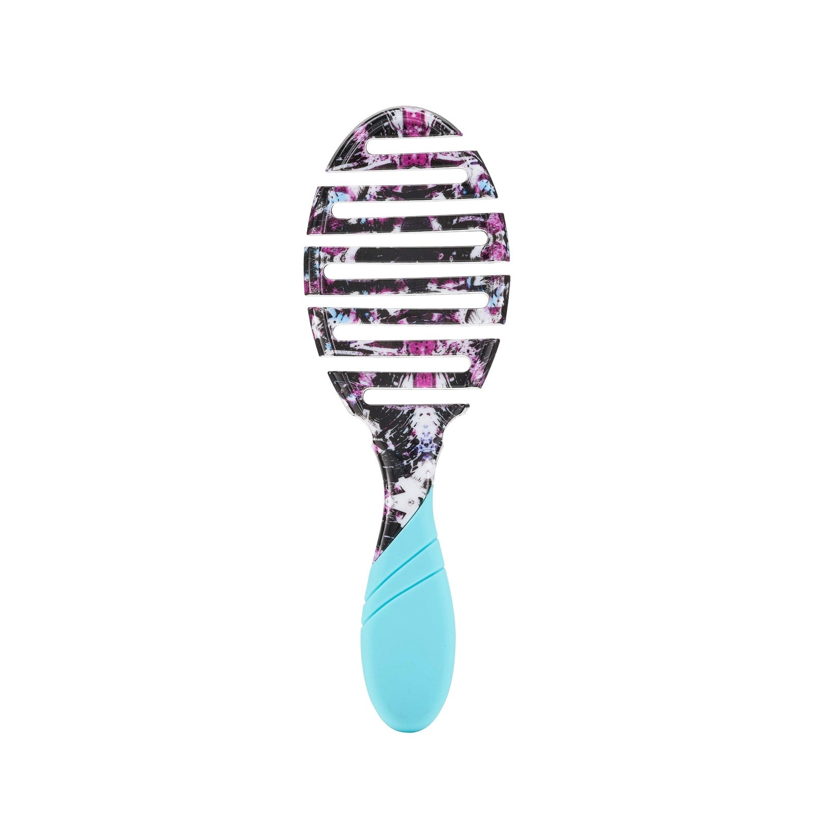 Wet Brush Street Art hairbrush with turquoise handle and black pink graffiti design