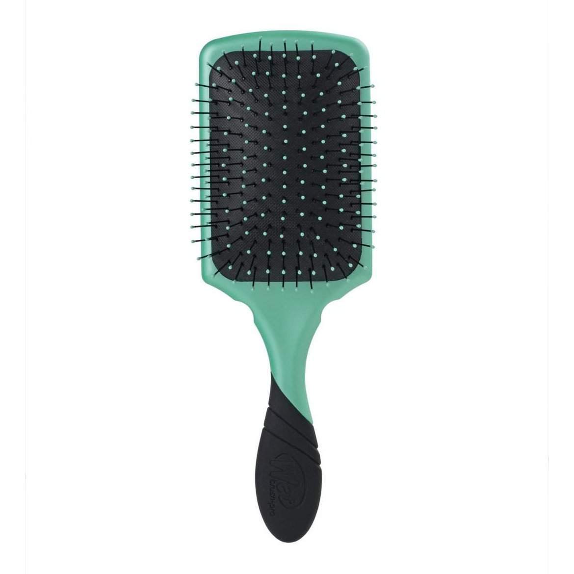 Wet Brush paddle brush for wet hair with green handle and flexible black bristles
