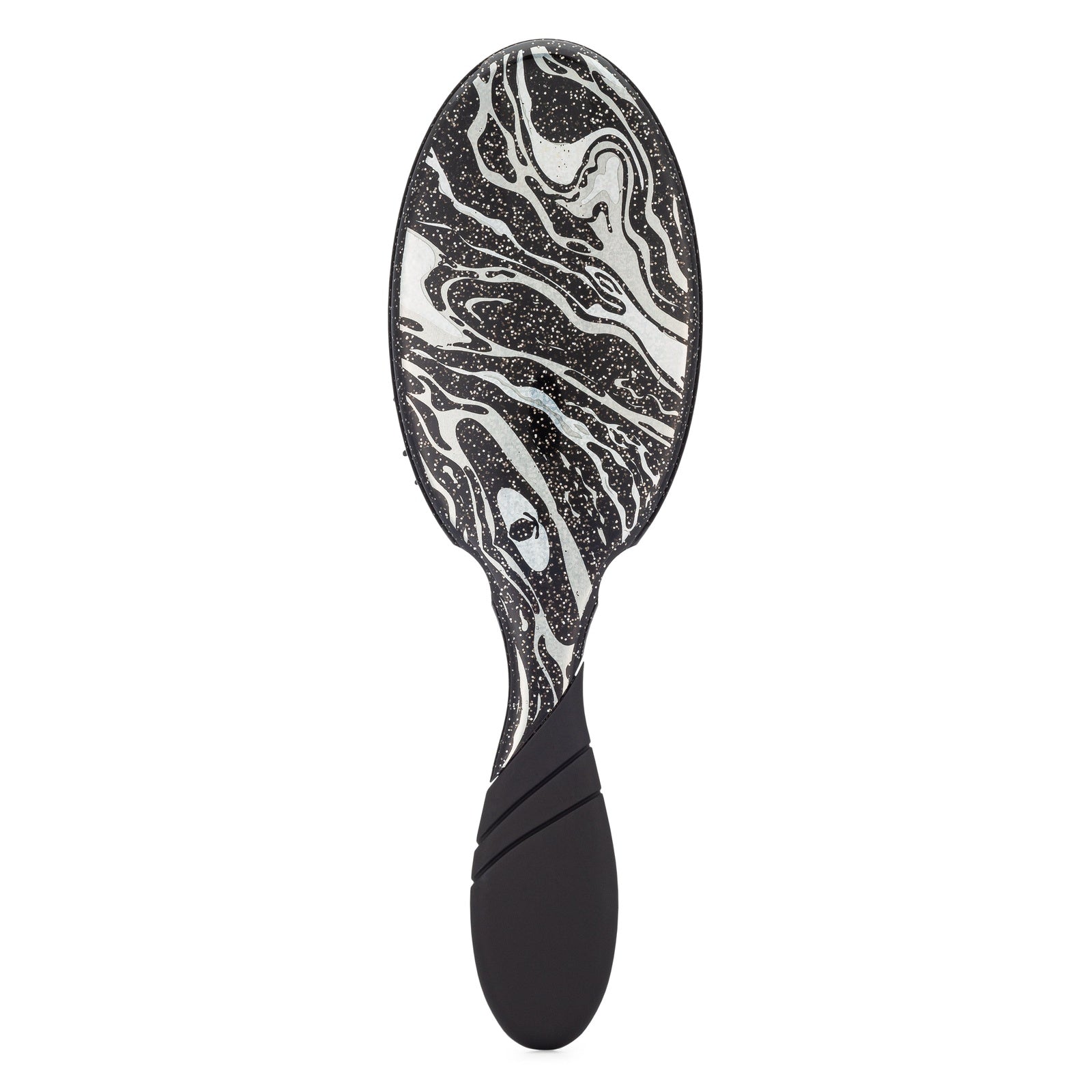 Wet Brush sparkle finish detangling brush with black and white marbled design and ergonomic handle