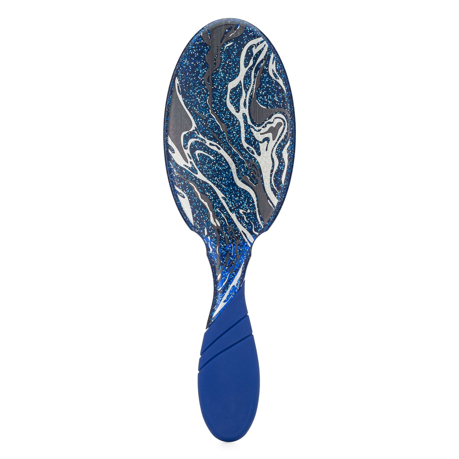Wet Brush sparkle finish detangling brush with blue and silver marbled design and ergonomic handle