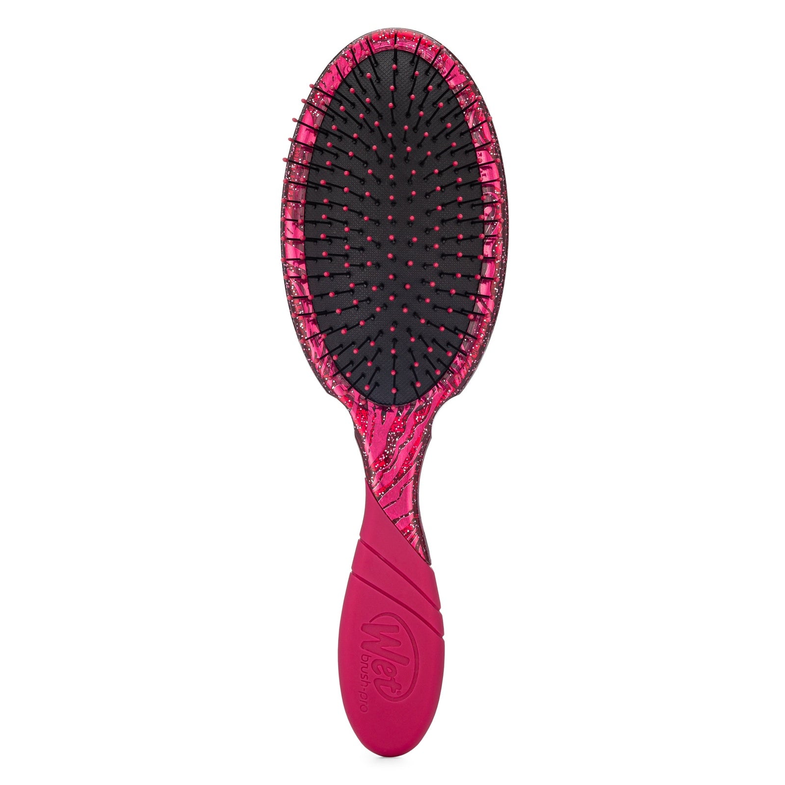 Wet Brush sparkle finish detangling brush with pink and black bristles and ergonomic handle