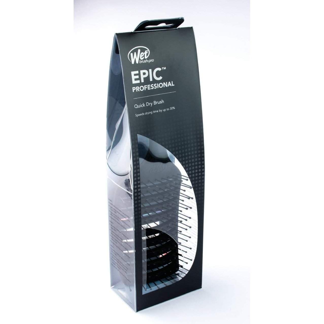 Wet Brush Epic Professional quick dry hair brush in black packaging with visible bristles
