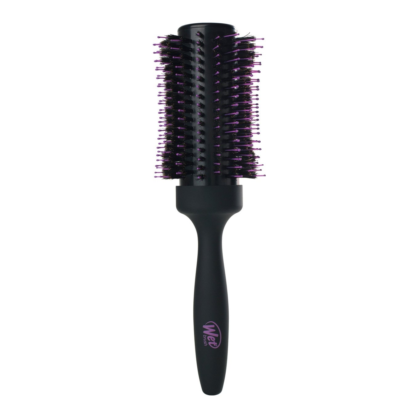 Wet Brush round volumizing blowout brush with black handle and purple-tipped bristles for styling 2