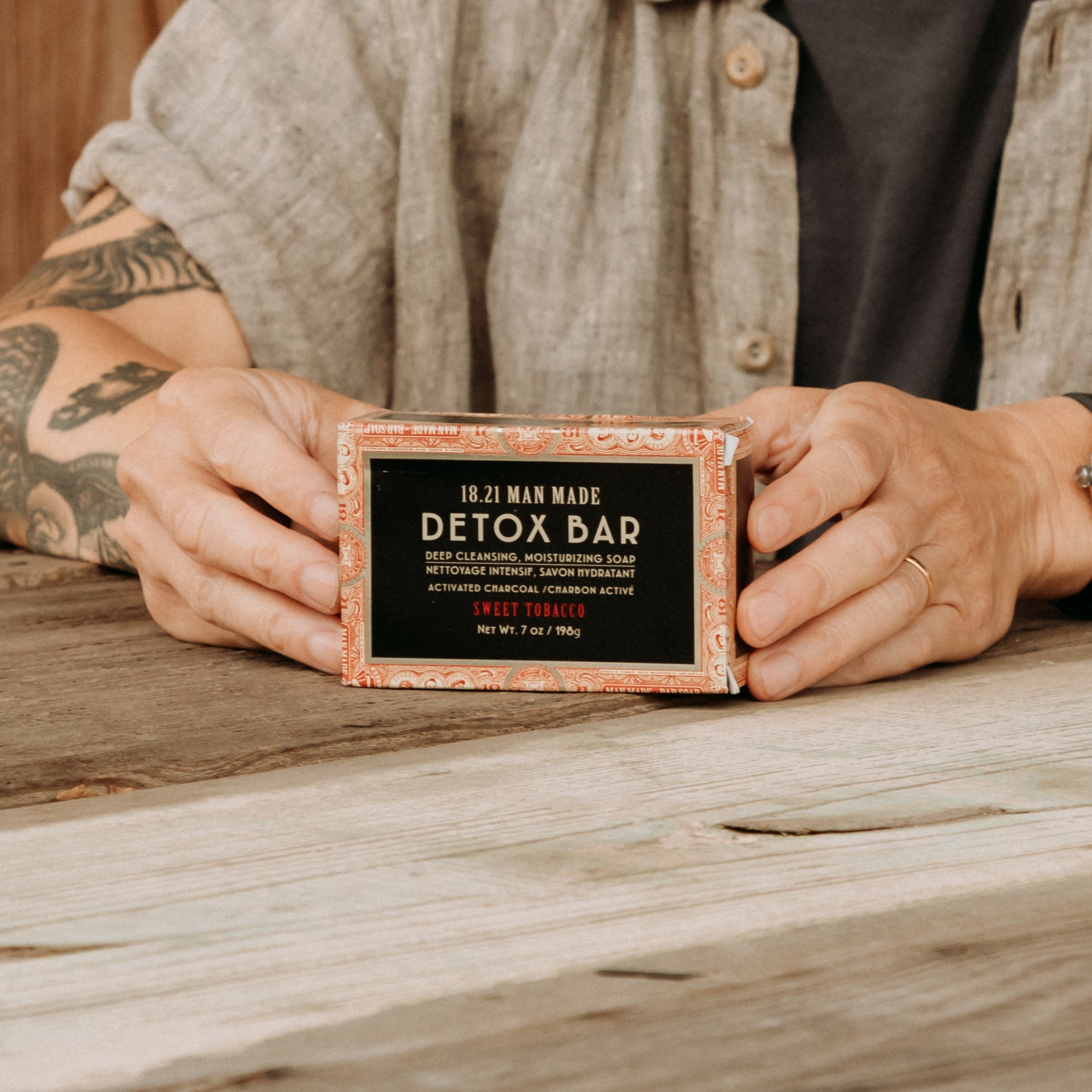 18.21 Man Made Detox Bar Soap Sweet Tobacco 7 oz
