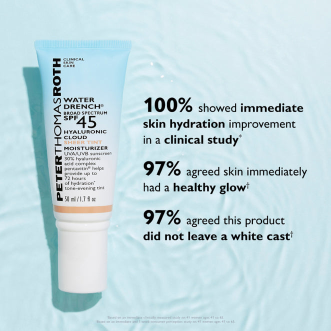 Peter Thomas Roth Water Drench Broad Spectrum SPF 45 Hyaluronic Cloud Sheer Tint Moisturizer 1.7oz