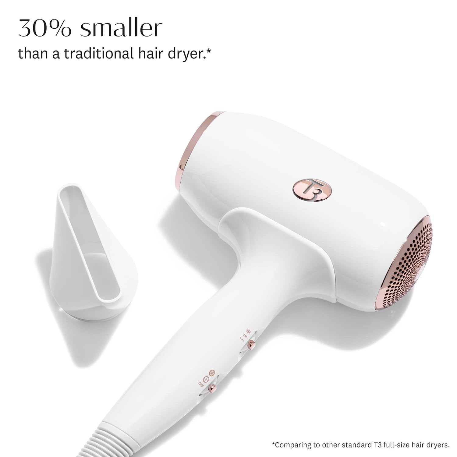 T3 Featherweight Compact Folding Hair Dryer - White