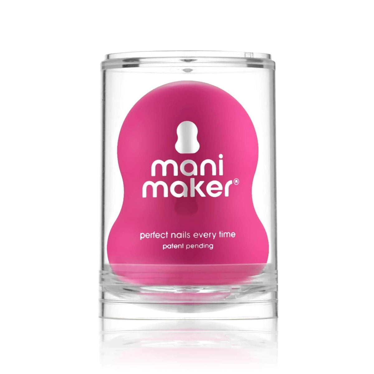 Dermelect Mani Maker base coat pink silicone applicator in clear case for perfect nails and easy at home manicures