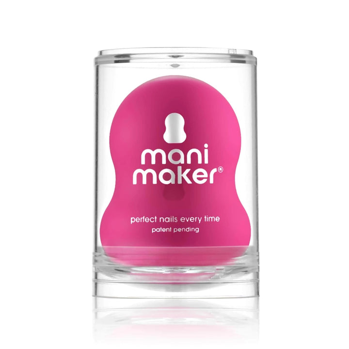 Dermelect Mani Maker base coat pink silicone applicator in clear case for perfect nails and easy at home manicures