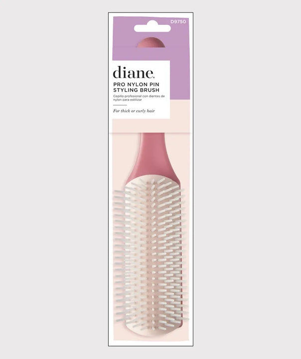 Diane Pro Nylon 9 Row Styling Brush for Thick or Curly Hair