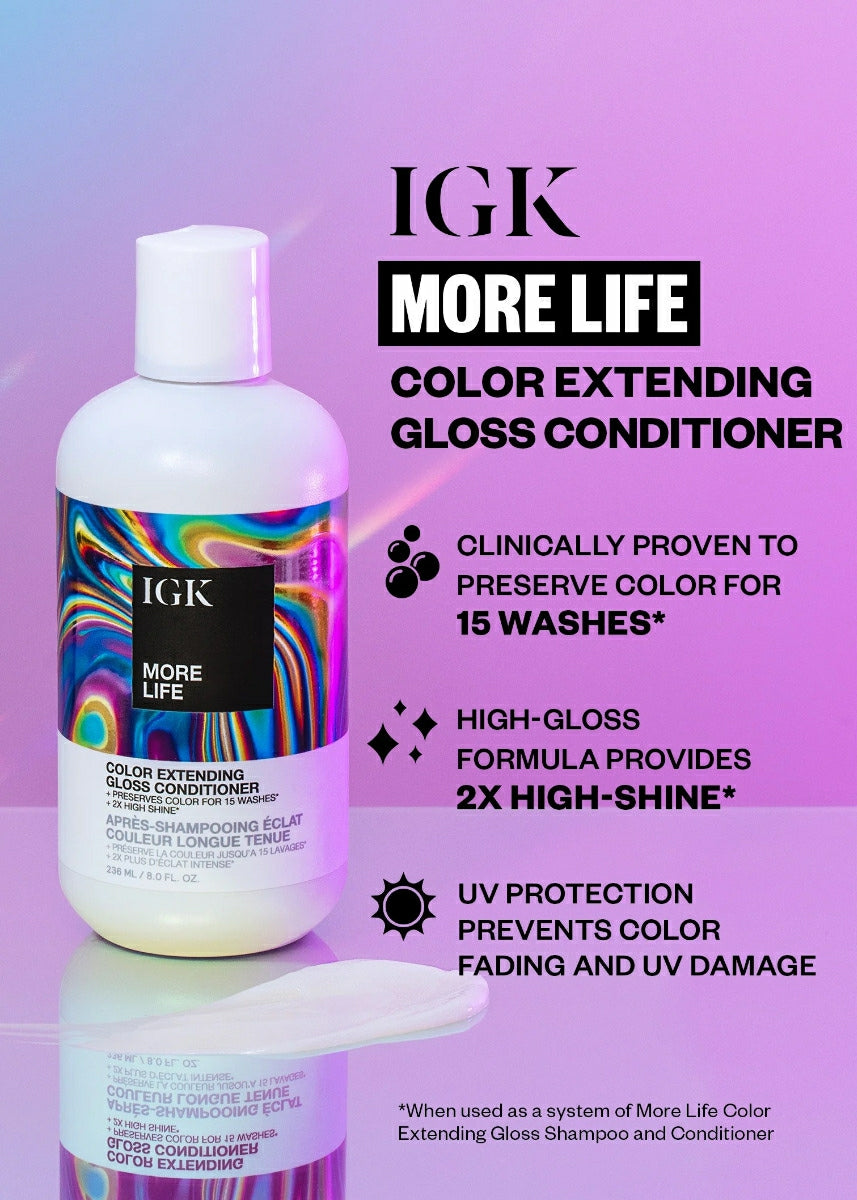 IGK MORE LIFE Color Extending Gloss Shampoo 8 oz.