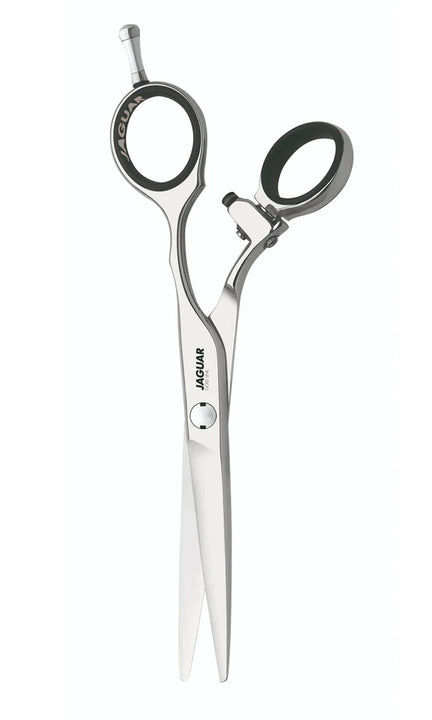 Jaguar Gold Line Convex Flex 5.5 inch shears. Professional stainless steel hair cutting scissors with finger rest
