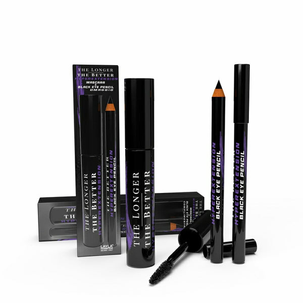 Layla Cosmetics The Longer The Better HyperExtension Black Mascara and Eye Pencil