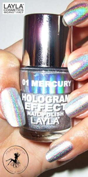 Layla Cosmetics Hologram Effect Nail Polish with Free Base File