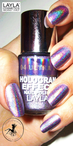 Layla Cosmetics Hologram Effect Nail Polish with Free Base File