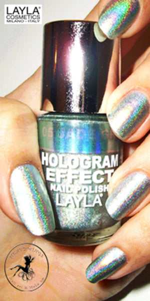 Layla Cosmetics Hologram Effect Nail Polish with Free Base File