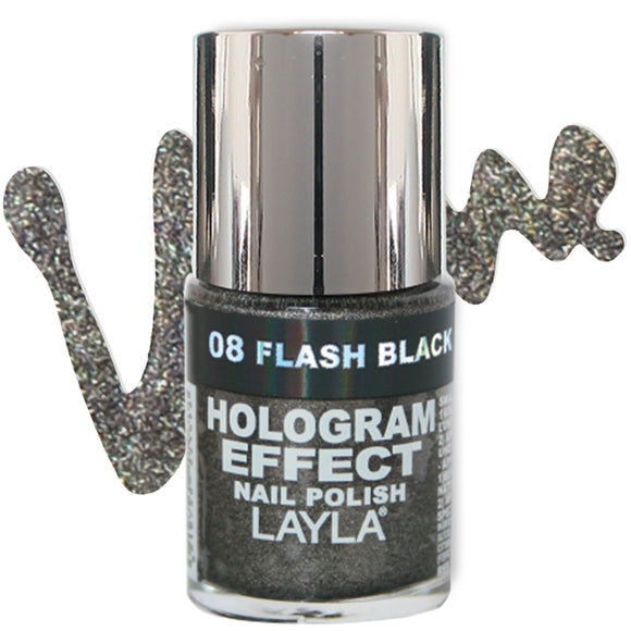 Layla Cosmetics Hologram Effect Nail Polish with Free Base File