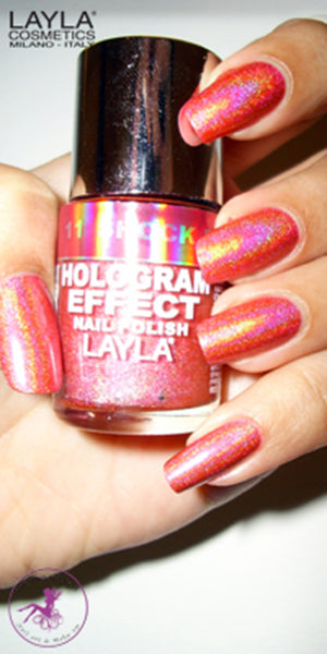 Layla Cosmetics Hologram Effect Nail Polish with Free Base File